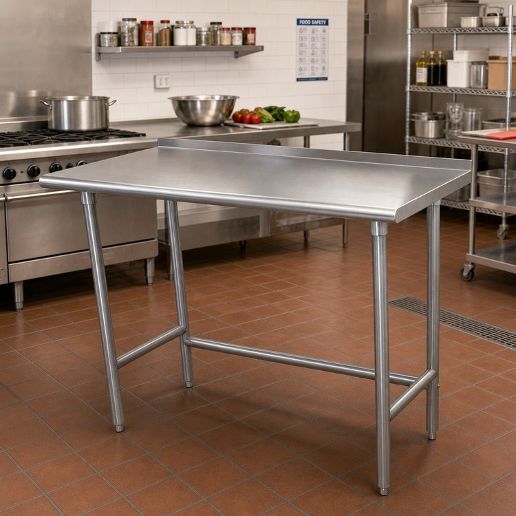 Product image #2 for Advance Tabco Special Value Series 48"W x 36"D Stainless Steel Work Table with 1-1/2" Upturn