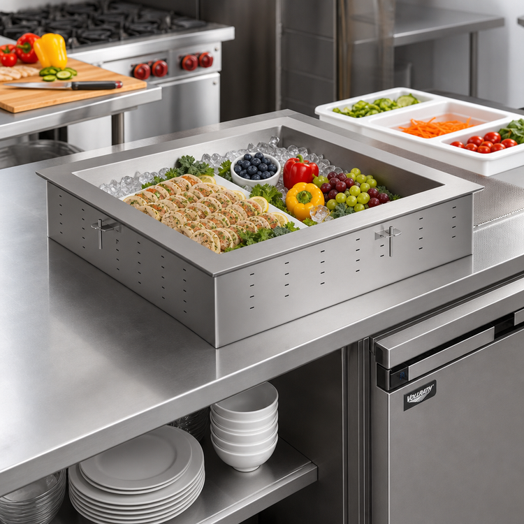 Product image #2 for Vollrath 36490R Remote Refrigerated Drop-In Cold Pan for 1 Full-Size 12 x 20 Pan, 8-Inch Deep Well