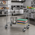Thumbnail image #2 for Quantum 2-Shelf Stainless Steel Utility Bus Cart with U-Shaped Handles and Polyurethane Casters