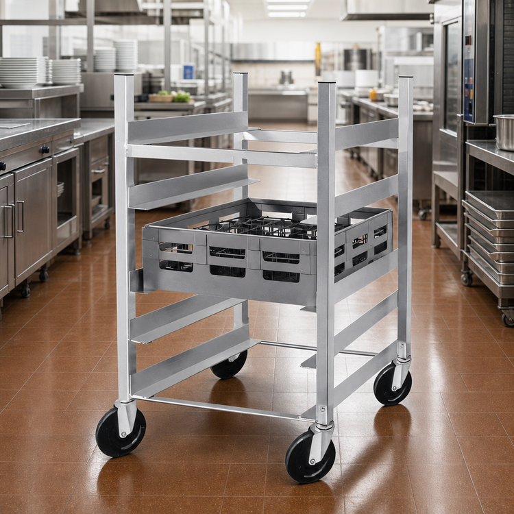 Product image #3 for Channel Manufacturing Aluminum Glass/Oval Tray Rack Dolly with Casters