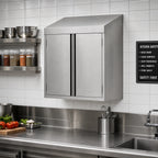 Thumbnail image #3 for Klinger's Trading WC1536-HINGED 36-Inch Wall-Mounted Stainless Steel Cabinet, 15-3/16-Inch Deep, 2 Hinged Doors