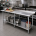 Thumbnail image #2 for Advance Tabco 120-Inch x 24-Inch 430 Stainless Steel Work Table with Adjustable Undershelf and Rear Up-Turn