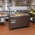 Thumbnail image #2 for Vollrath 2-Series Affordable Portable 3-Well Mobile Hot Food Station with Buffet Breath Guard, Open Storage Base, and Walnut Woodgrain Finish, 208-240V
