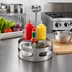 Thumbnail image #2 for Round Stainless Steel Condiment Caddy Rack, 6-1/4 Inch Dia. x 9-1/4 Inch H