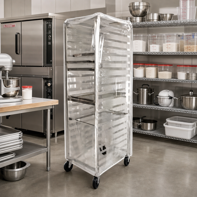 Product image #2 for Winco Full-Height Clear PVC Sheet Pan Rack Cover for 20- and 30-Tier Racks
