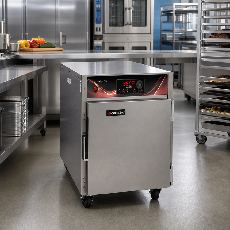 Product image #2 for Cres Cor Roast-N-Hold Deluxe Mobile Undercounter Convection Cook and Hold Oven, 5 Full-Size Pan Capacity, 208V, 3-Phase