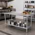 Thumbnail image #2 for Advance Tabco 84 in. x 30 in. 14-Gauge 304 Stainless Steel Work Table with 1-1/2 in. Rear Up-Turn and Adjustable Undershelf