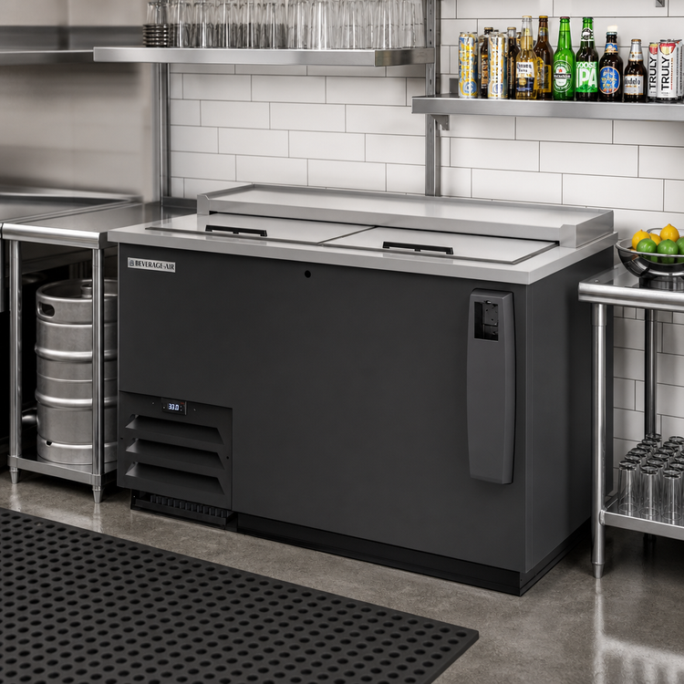Product image #2 for Beverage-Air Frosty Brew Deep Well Flat Top Horizontal Bottle Cooler with Sliding Lids, 50-Inch, 13.7 Cu. Ft.