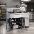 Thumbnail image #2 for Imperial (Middleby) IFSCB150C 50 lb Gas Floor Model Fryer/Filter System with Computer Controls and Drain Station