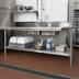 Thumbnail image #2 for Stainless Steel Dishtable Undershelf, 126 x 24 Inches, Adjustable Die-Cast Leg Clamps