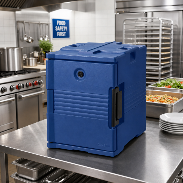 Product image #3 for Cambro Ultra Pan Carrier UPC400 Non-Electric Front-Loading Insulated Food Pan Carrier, 60 Qt, Navy Blue