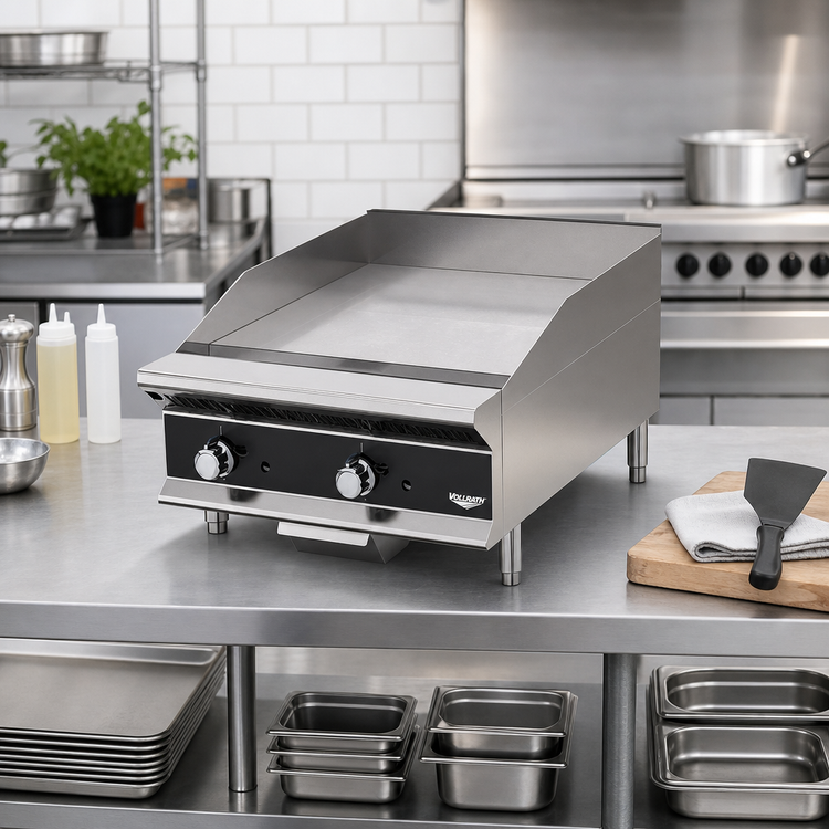 Product image #2 for Vollrath Medium-Duty Thermostatic Flat-Top Countertop Gas Griddle, 24-Inch