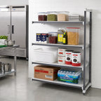 Thumbnail image #2 for Cambro Camshelving® Elements EXA244272S4480 4-Tier Solid Add-On Polymer Shelving Unit, 24 x 42 x 72 Inches, Speckled Gray
