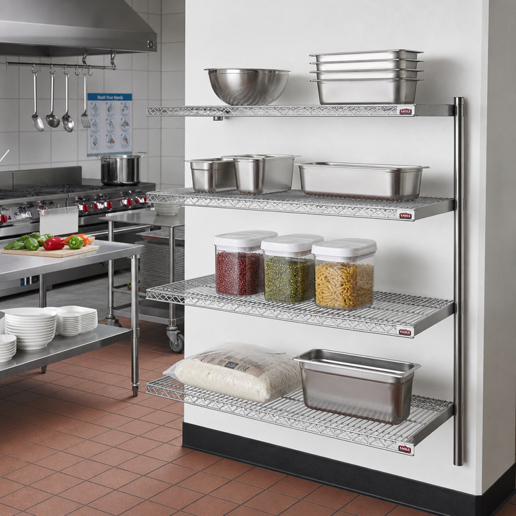 Product image #2 for Eagle Group 4-Tier Add-On Wire Shelving Unit, 72 x 18 x 63 Inches, Stainless Steel Finish