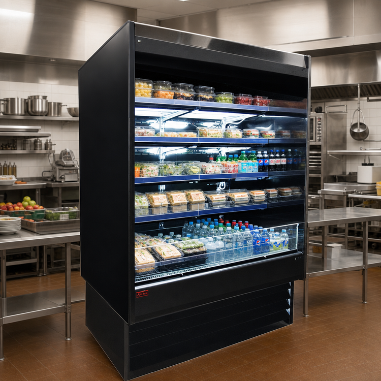 Product image #2 for Howard-McCray 35E Series 75-Inch Remote Multi-Purpose Open Merchandiser with 4 Lighted Shelf Rows