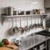 Thumbnail image #2 for Advance Tabco Wall-Mounted Shelf with Pot Rack, 120 Inch Wide x 12 Inch Deep, Stainless Steel