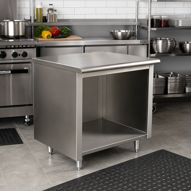 Product image #2 for Advance Tabco Special Value Series 36"W x 30"D Flat Top Open Base Stainless Steel Work Table