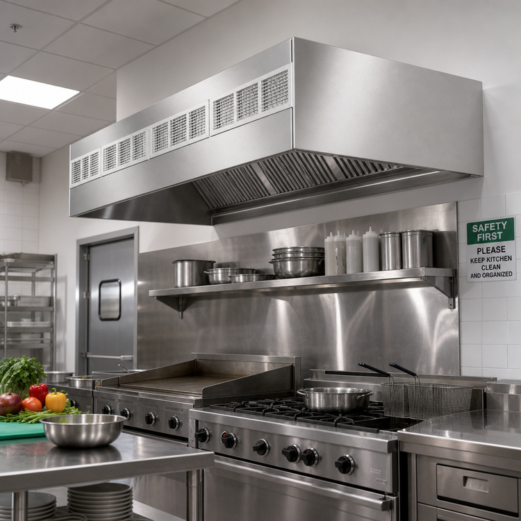 Product image #2 for Eagle SpecAir HEF96-102 102-Inch Wall Type Front Discharge Make-Up Air Exhaust Hood