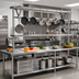 Thumbnail image #2 for Eagle Group TM120APR Table-Mounted Triple-Bar Aluminum Pot Rack for 120-Inch Tables, 112 x 20 Inches
