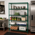 Thumbnail image #2 for Quantum 60-Inch W x 30-Inch D x 54-Inch H 5-Shelf Wire Shelving Starter Kit, Green Epoxy