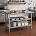 Thumbnail image #3 for Hogan Stainless Steel 18-Gauge Work Table with 1.5-Inch Backsplash and 2 Undershelves, 48 x 24 x 36 Inches