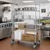 Thumbnail image #2 for Quantum 4-Shelf Mobile Wire Shelving Cart, 36