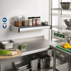 Thumbnail image #2 for Fermod WSB26-S 26"W x 18"D Solid Wall-Mounted Aluminum Shelf with Removable Dishwasher-Safe Polymer Inserts