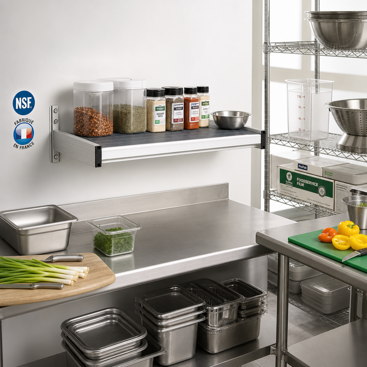 Product image #2 for Fermod 26-Inch Wide x 18-Inch Deep Solid Wall-Mounted Shelving Unit with Removable Polymer Inserts