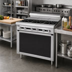 Thumbnail image #2 for Jade Range (Middleby) Titan JTRH-1ST 12-Inch Heavy-Duty Natural Gas Range with Open Burner, Hot Top & Cabinet Base