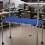 Thumbnail image #2 for Eagle Group QuadPlus QPF-QA2154C-BS Solid Blue Polymer Shelf Mat, 54 x 21 in, Chrome Quad-Adjust Frame Case of 2