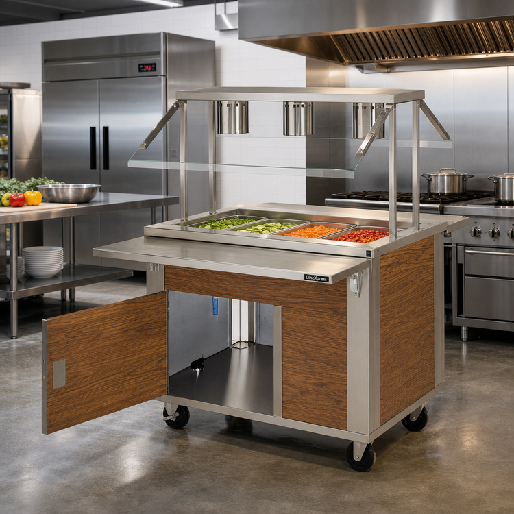 Product image #2 for DineXpress DXP5CM 5-Well Full-Size Mechanically Cooled Mobile Cold Food Unit