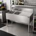 Thumbnail image #2 for Krowne Royal Series Two-Compartment Stainless Steel Underbar Sink Unit with Right Drainboard and Faucet, 48 x 19 Inches