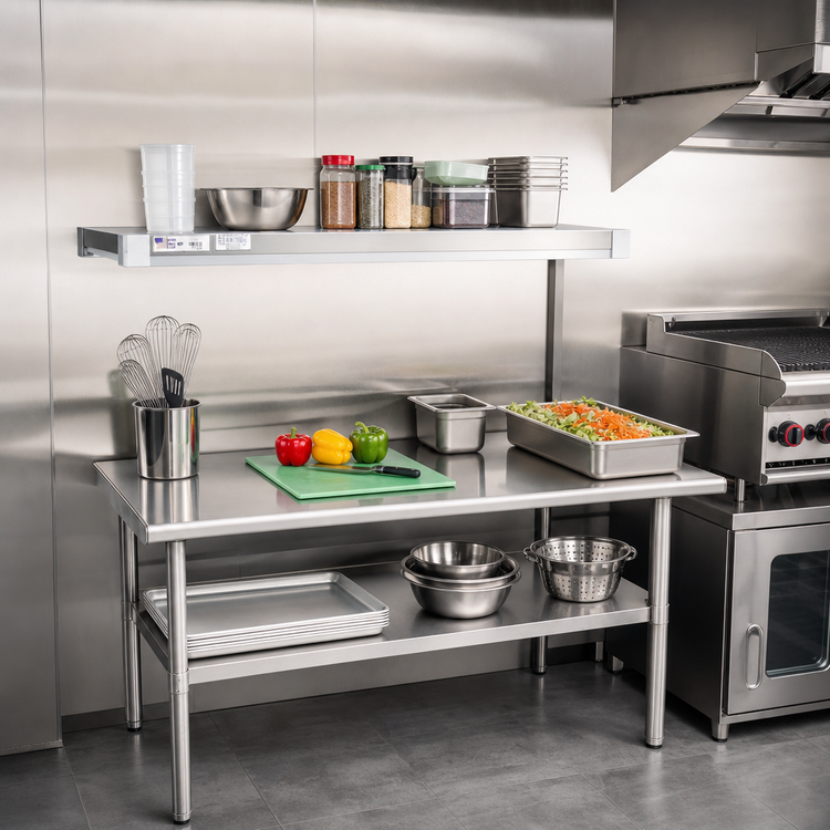 Product image #3 for New Age Adjust-A-Shelf Solid Aluminum Brute Series Shelf, 60"W x 20"D