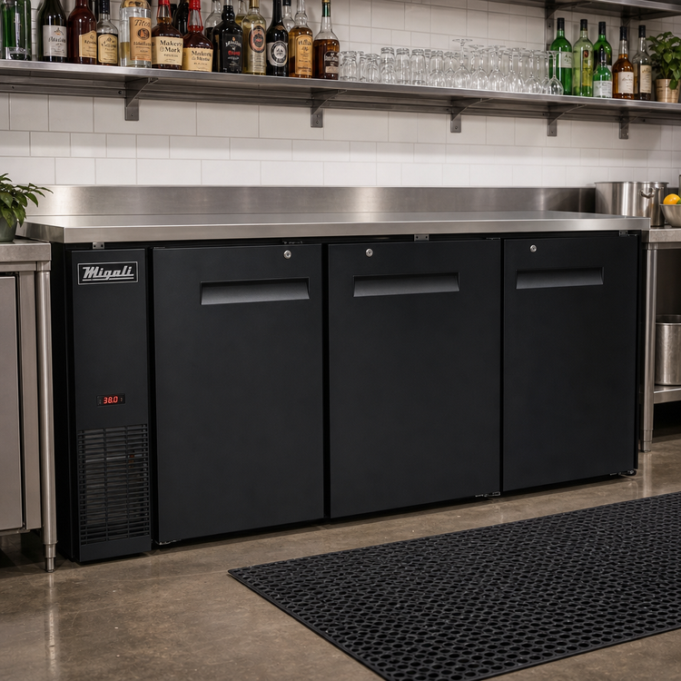 Product image #2 for Migali Competitor Series® C-BB72-HC 72.8-Inch Three-Section Refrigerated Back Bar Cabinet