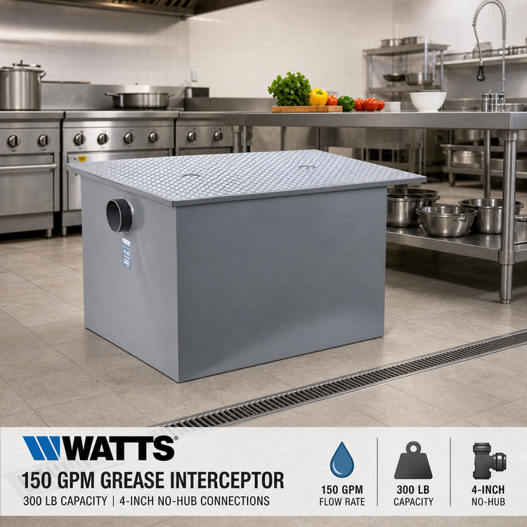Product image #2 for Watts 150 GPM Grease Interceptor with 300 lb Capacity and 4-Inch No-Hub Connections