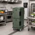 Thumbnail image #3 for Cambro Ultra Camcart Dual-Compartment Front-Loading Insulated Food Pan Carrier with Security Package, Granite Green