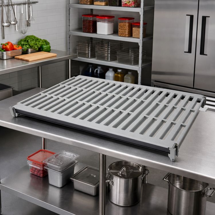 Product image #2 for Cambro Camshelving Elements XTRA 24 x 72 Vented Universal Shelf Kit, Speckled Gray