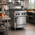 Thumbnail image #2 for Bistro 24-Inch Gas Restaurant Range with 4 Open Burners and Standard Oven, Stainless Steel, 150,000 BTU