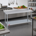 Thumbnail image #2 for Duke 72-Inch x 24-Inch 14-Gauge 300 Series Stainless Steel Work Table with 1-1/8-Inch Riser and Galvanized Undershelf