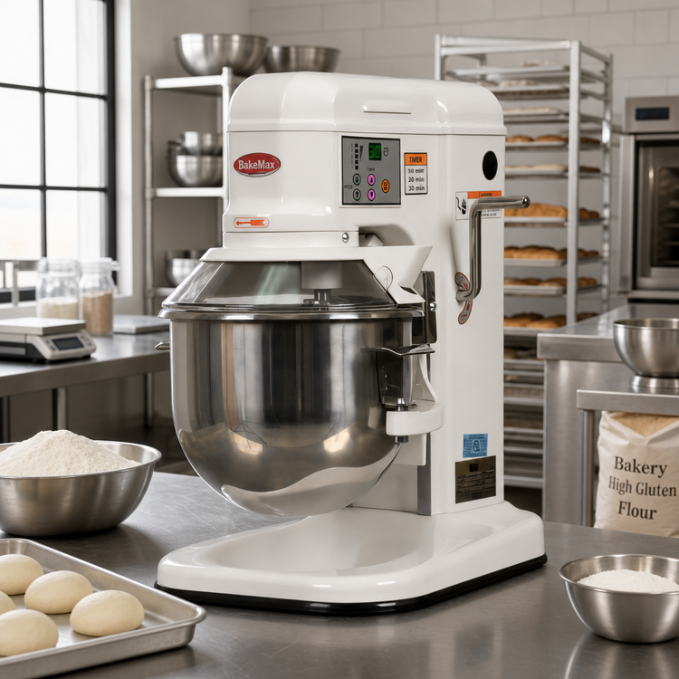 Product image #2 for BakeMax 7 Qt Countertop Heavy-Duty Planetary Mixer with 5-Speed Digital Control and 30-Minute Timer