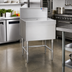 Thumbnail image #2 for Eagle Spec-Bar Freestanding Open Base Stainless Steel Workboard with 8 Inch Backsplash, Perforated Insert, and Drain, 42