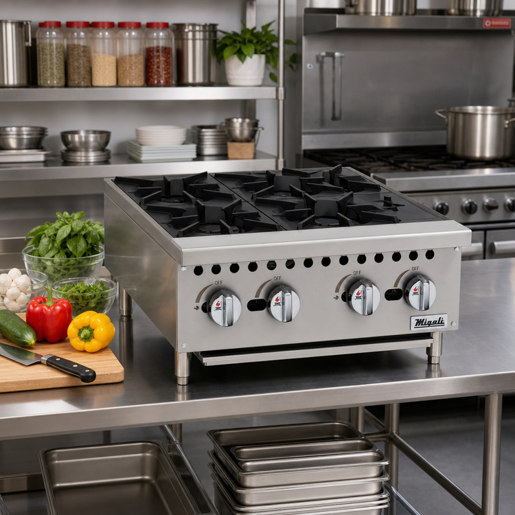 Product image #2 for Migali Competitor Series® 24-Inch 4-Burner Countertop Natural Gas Hot Plate