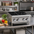 Thumbnail image #2 for Migali Industries Competitor Series® C-HP-4B-24 24-Inch 4-Burner Heavy-Duty Countertop Natural Gas Hot Plate, Stainless Steel
