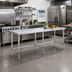 Thumbnail image #2 for Sapphire 84 Inch x 18 Inch Flat Top Stainless Steel Work Table with Open Base and Galvanized Legs