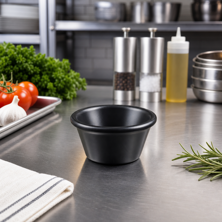 Product image #2 for Black Smooth-Sided Melamine Ramekin, 4 oz.