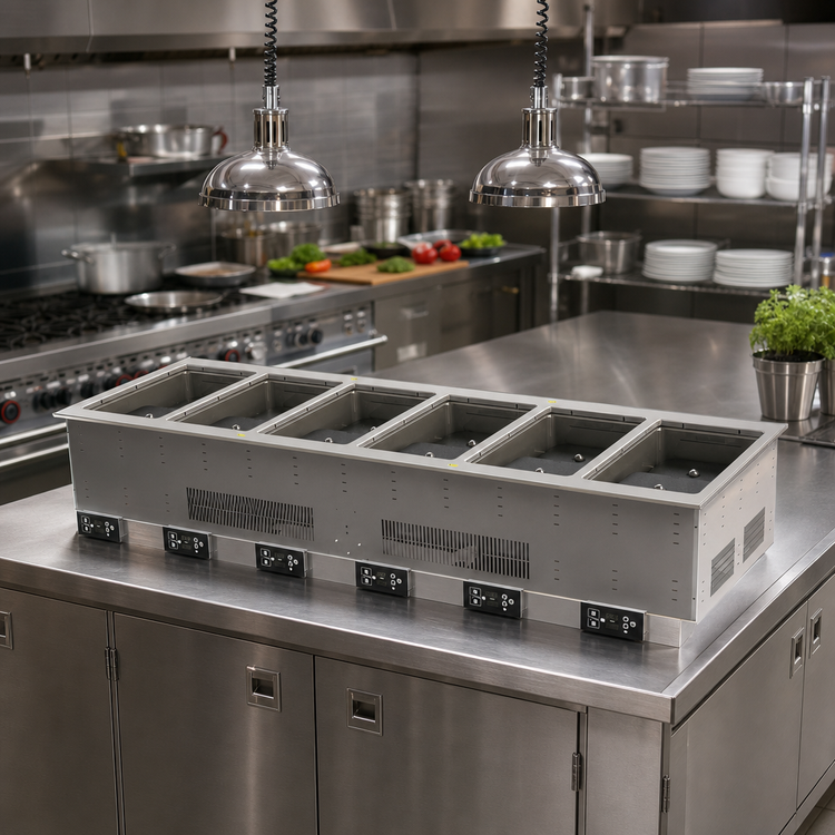 Product image #2 for Vollrath FC-6IH-06208 Six-Well Induction Dry Hot Food Well Drop-In, 208-240V