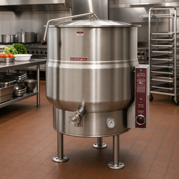 Product image #2 for Crown EL-30 30 Gallon Electric Stationary Steam Kettle with 2/3 Jacket