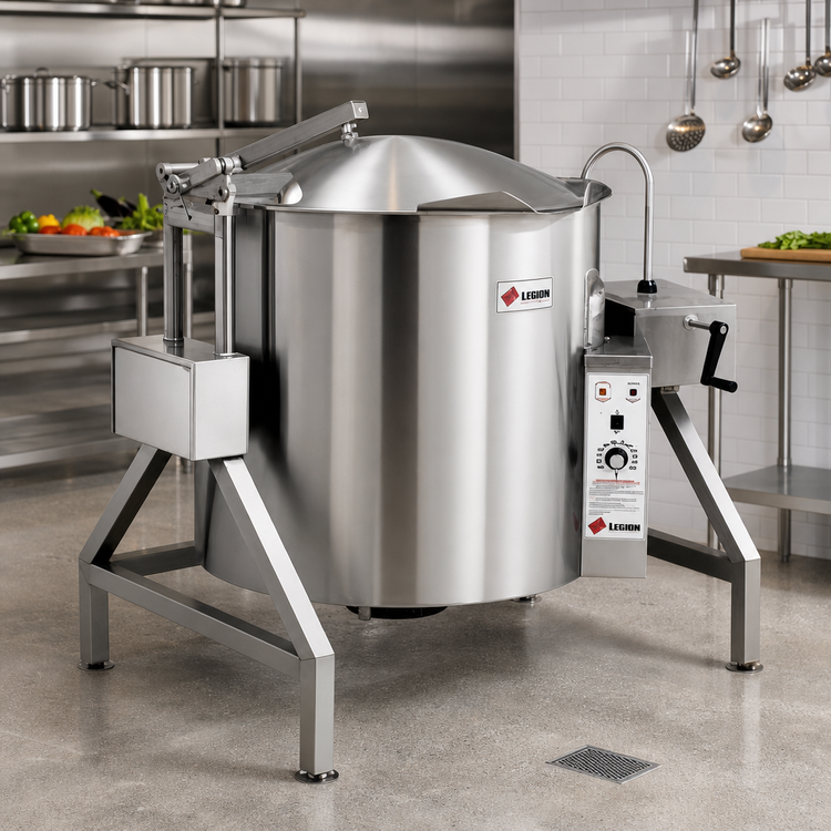 Product image #2 for Legion TLGB-60 Insulated Self-Contained Gas Tilting Kettle, 60 Gallon, 2/3 Jacketed, Floor Model