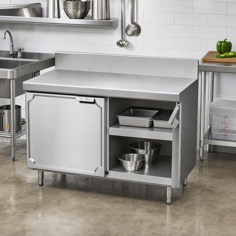 Product image #2 for La Rosa 36-Inch W x 28-Inch D Stainless Steel Utility Stand with Hinged Door Cabinet Base