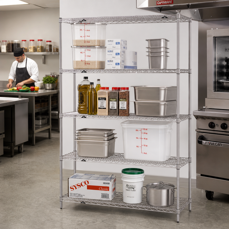 Product image #2 for Metro Super Erecta 36"W x 21"D x 63"H Stationary Wire Shelving Starter Unit with 4 Shelves